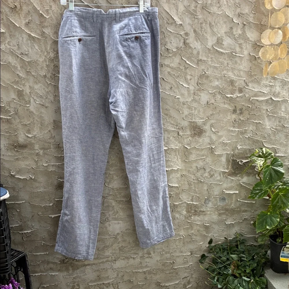 GAP Men's Linen/Cotton Blue Straight Chinos Worn 1x Size 31 Very Soft Stretchy